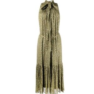 Zimmermann Metallic Polka Dot Tie Neck Dress. US 12. $750